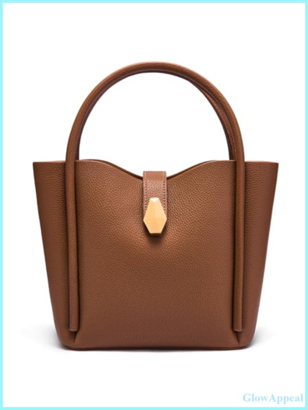 Top-Grain Leather Bucket Bag Crossbody Shoulder Purse Adjustable Straps